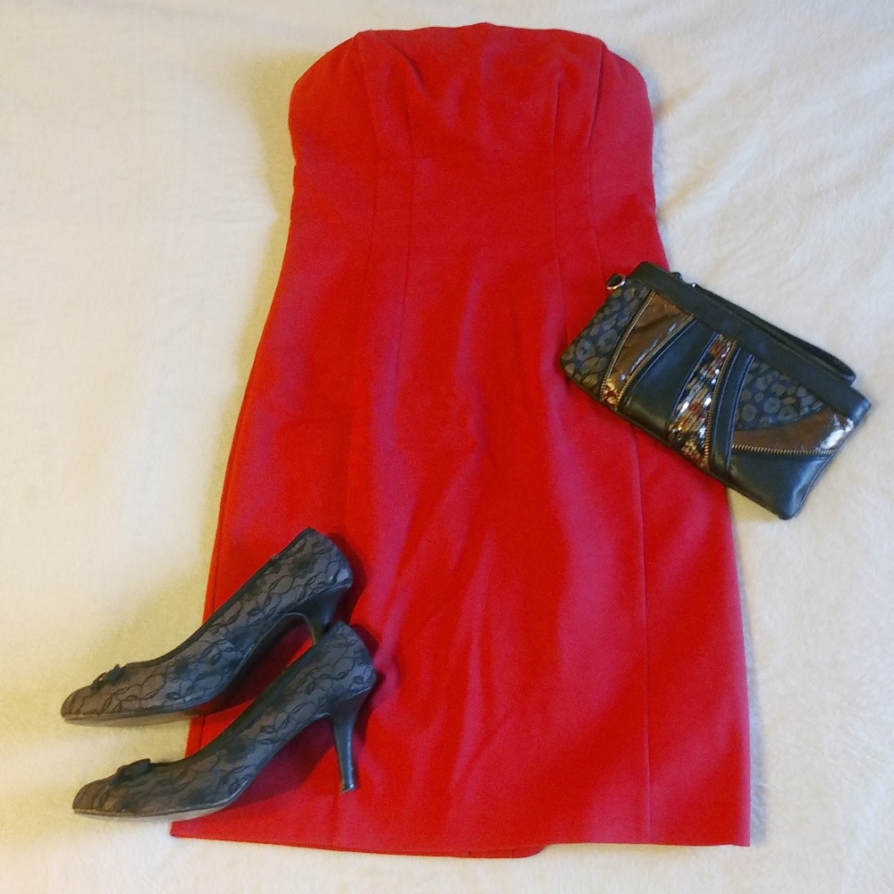 Strapless Express Red Dress - size 4